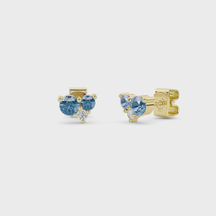The Celeste Collection Blue LGD Cluster Stud Earrings