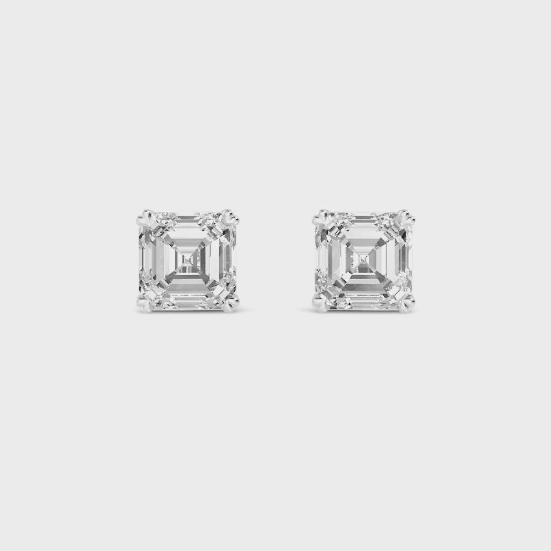 The Alessandra Asscher Cut Diamond Stud Earrings