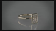 Noura Emerald Cut Bezel Set Engagement Ring