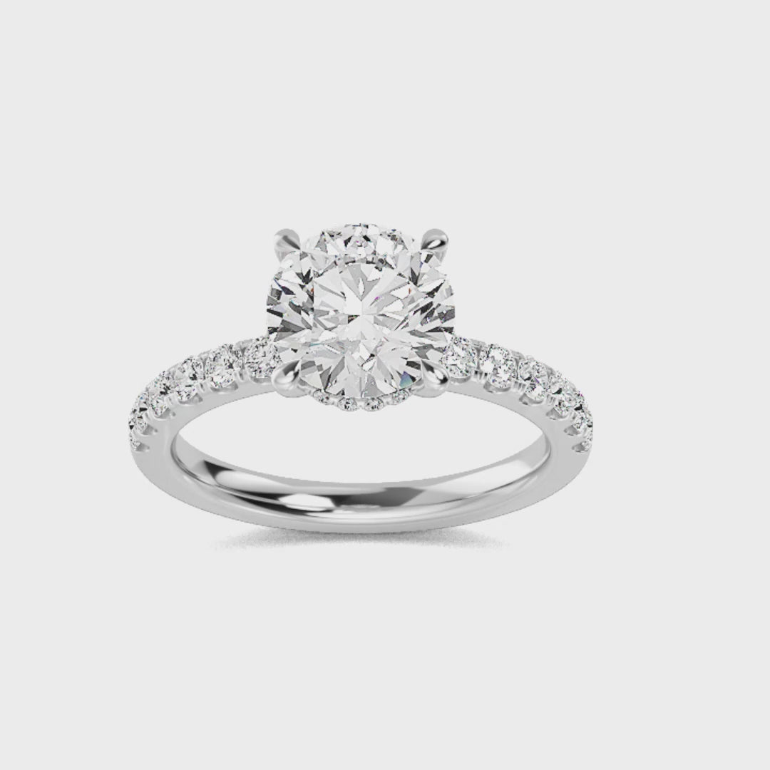The Soleil Hidden Halo Round Solitaire