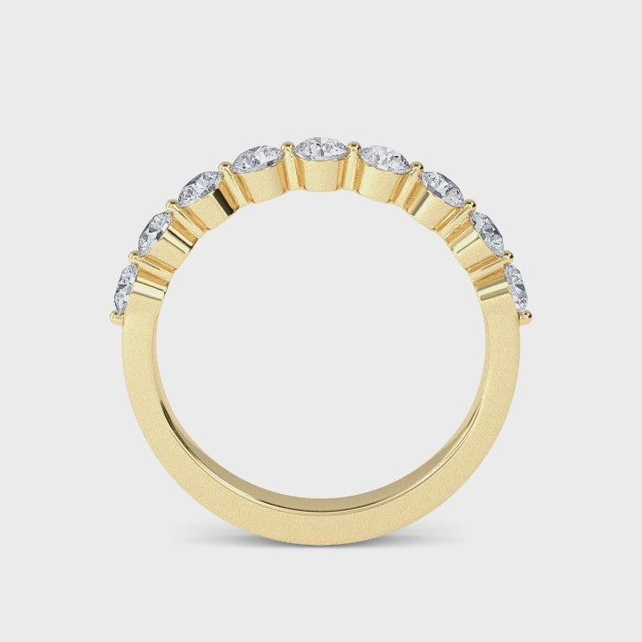 The Soule Round 0.75ct Half Eternity Band 14K Yellow Gold