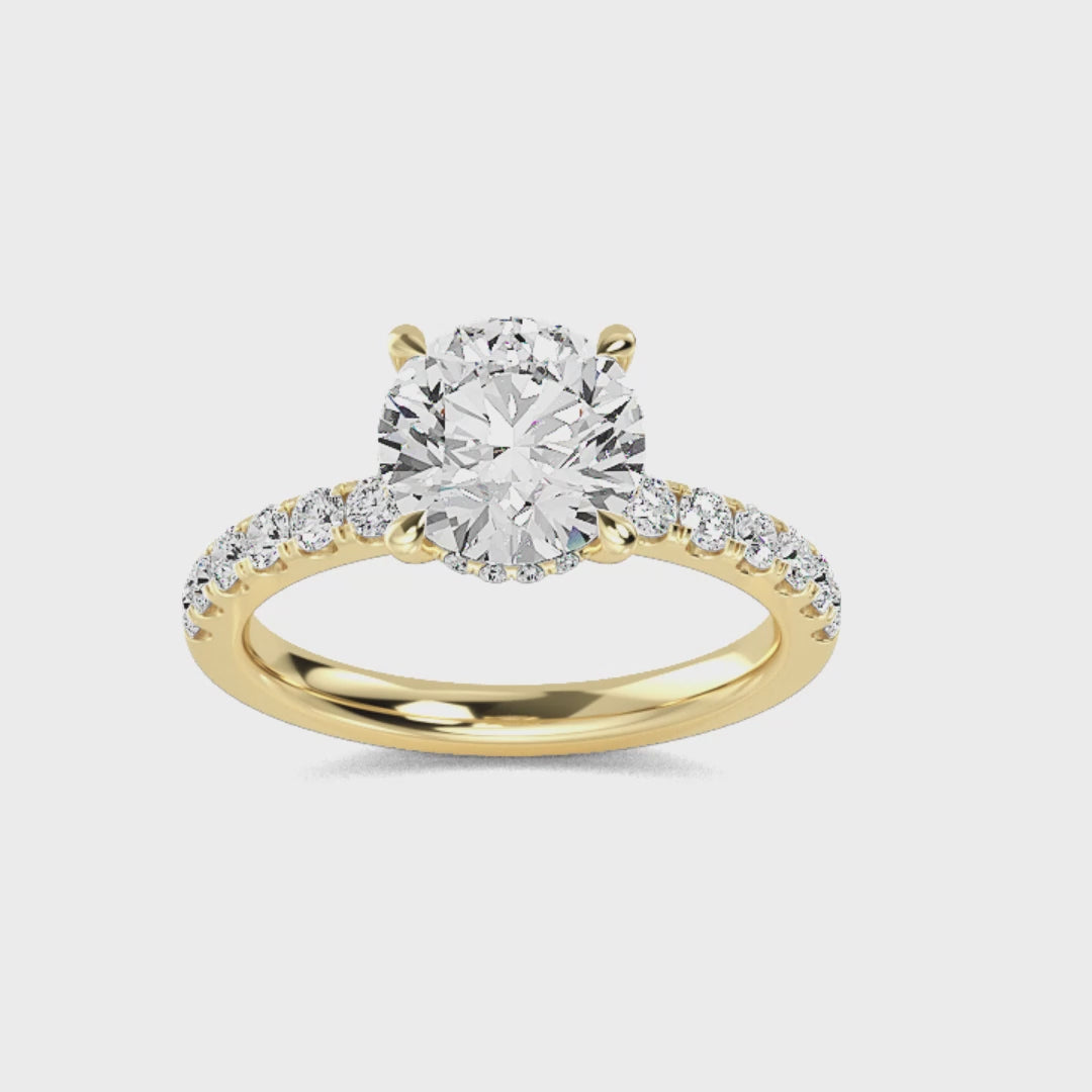 The Soleil Hidden Halo Round Solitaire