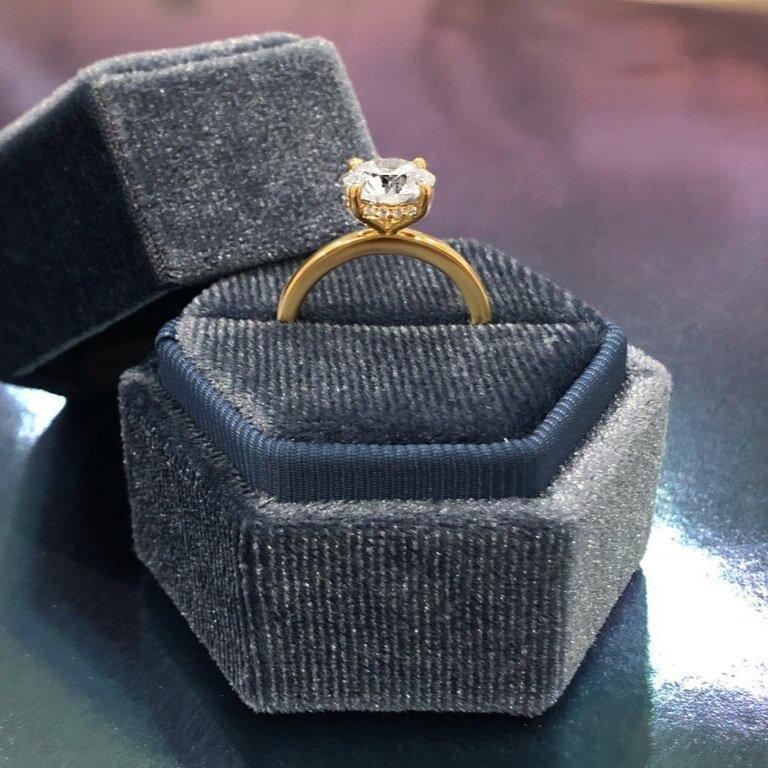 Lumeniri 14K Gold Round Hidden Halo Diamond Solitaire Ring