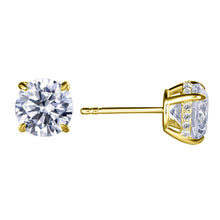 Lumeniri 14K Gold Round Hidden Diamond Halo Studs Earrings