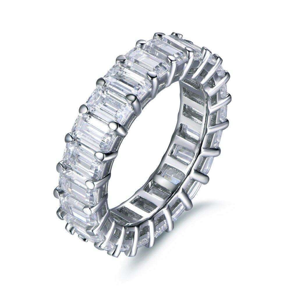 Lumeniri 14K Gold Emerald Cut Diamond Eternity Band