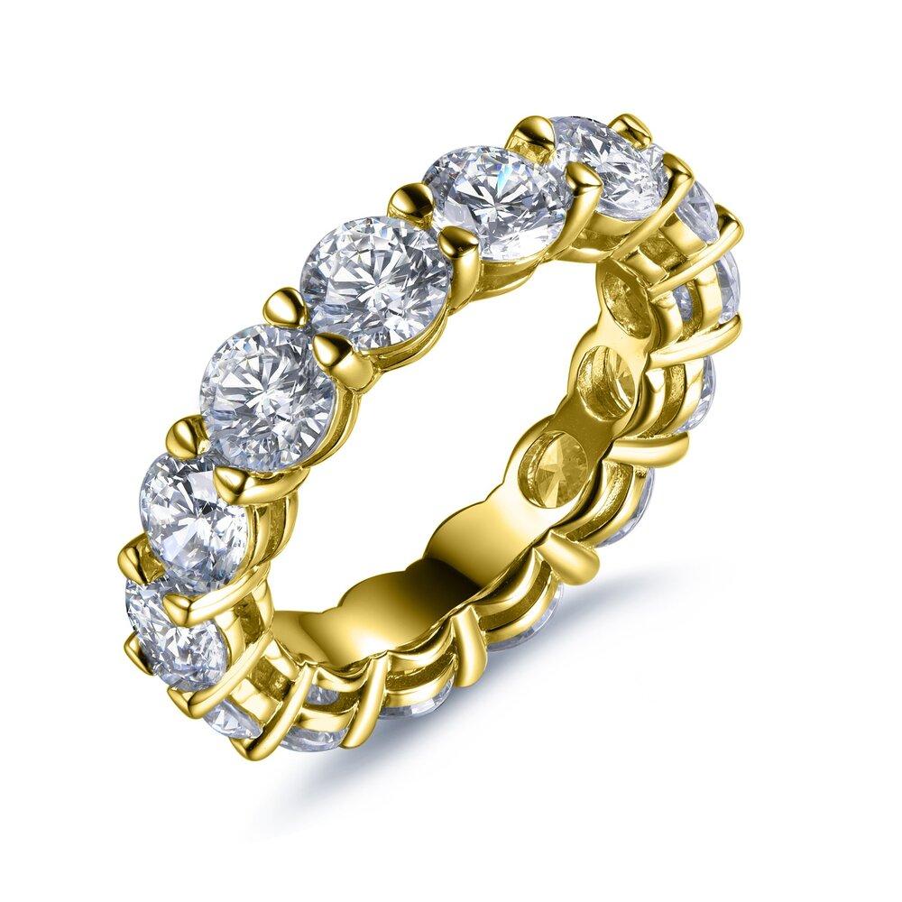 Lumeniri 14K Gold Round Set Diamond Eternity Band
