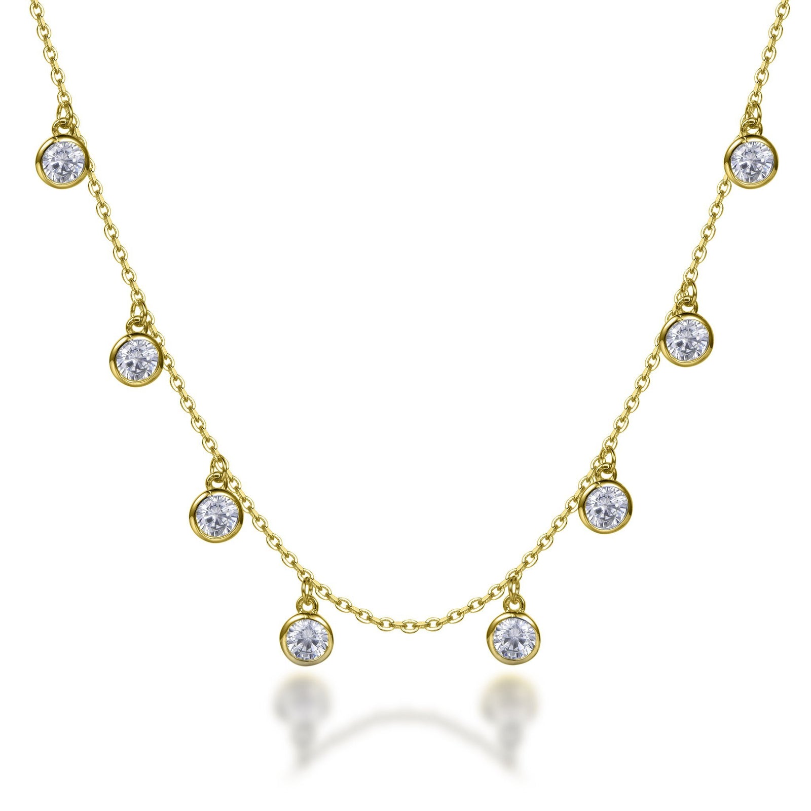 Lumeniri 14K Gold Diamond Bezel Set on Chain Necklace