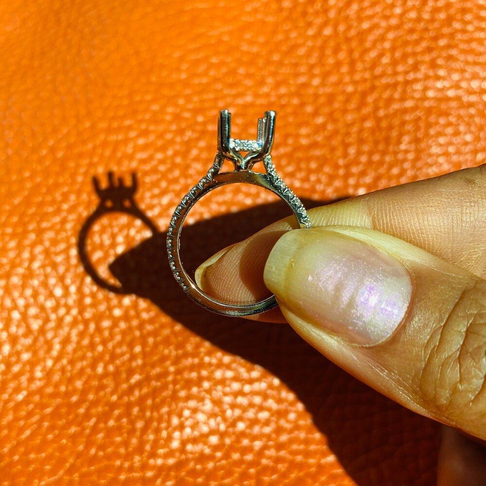 Lumeniri Soleil Hidden Halo Solitaire Ring 14K White Gold