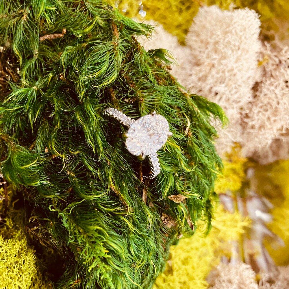 Lumeniri Soleil Hidden Halo Solitaire Ring featuring an Oval-Cut Lab-Grown Diamond in 14K Gold